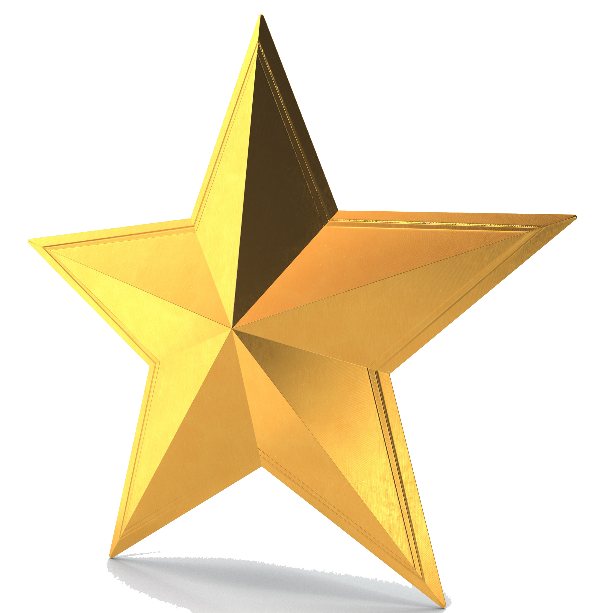 3D Gold Star PNG Pic