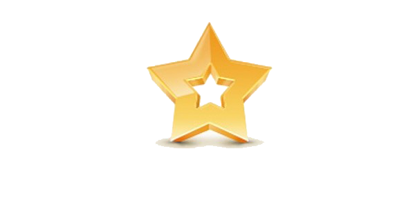 3D Gold Star PNG Transparent Image