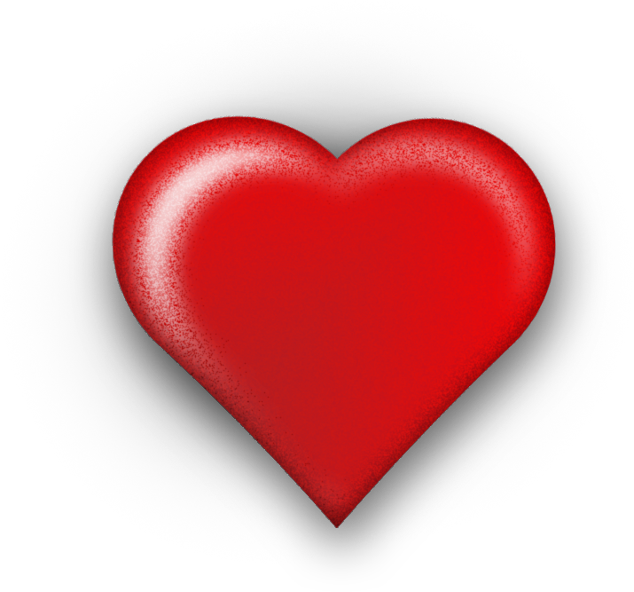3D Red Heart PNG Photos