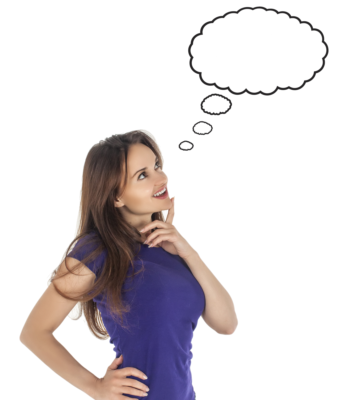 Cute Thinking Woman PNG