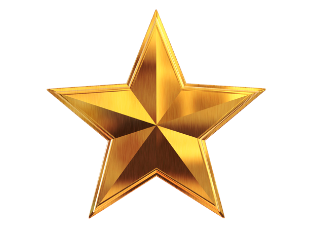 Gold Star Sticker PNG File