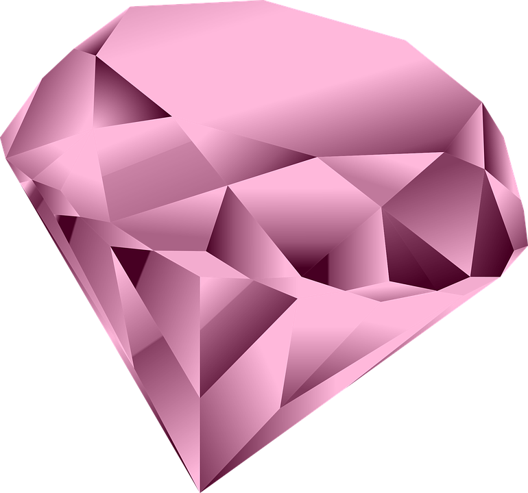 Pink Diamond Heart PNG Clipart