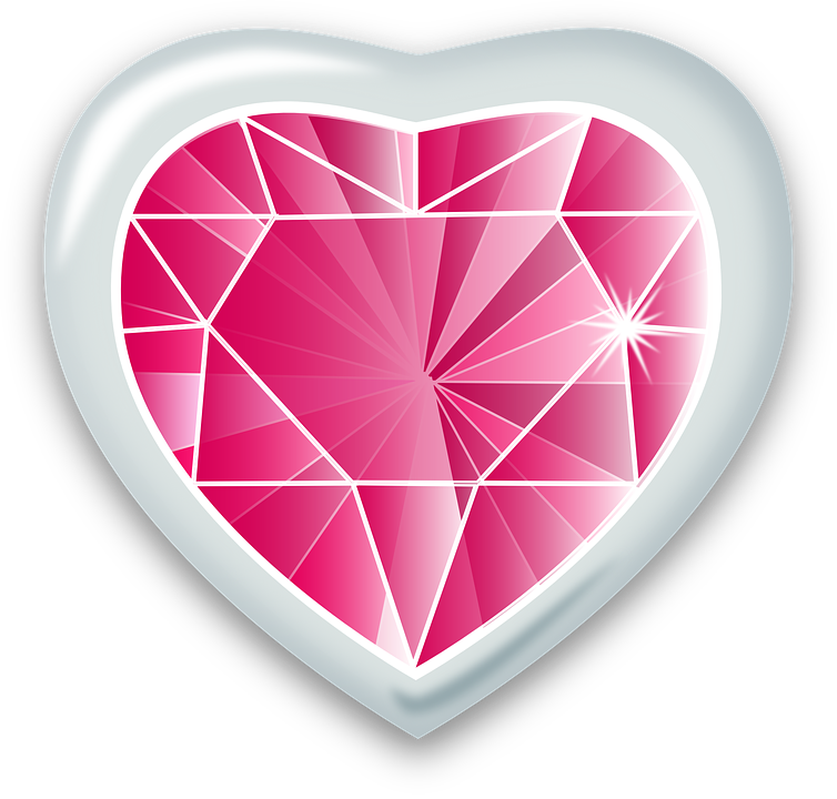 Immagine Trasparente del cuore del diamante rosa