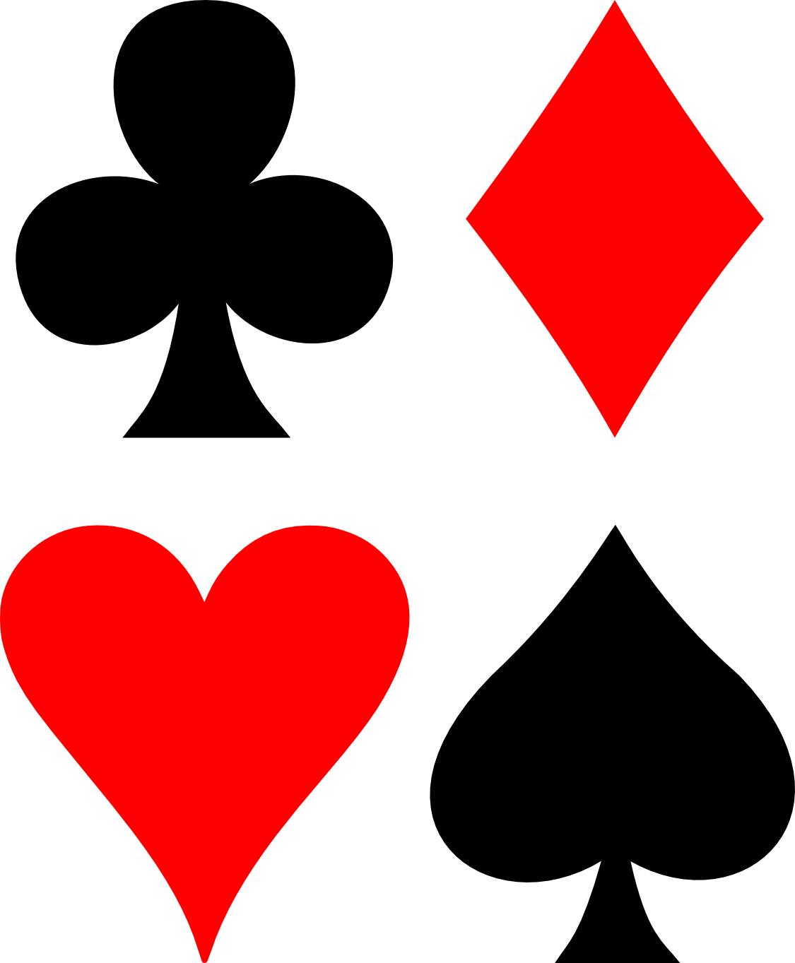 Oyun kartı kıyafeti sembolleri PNG