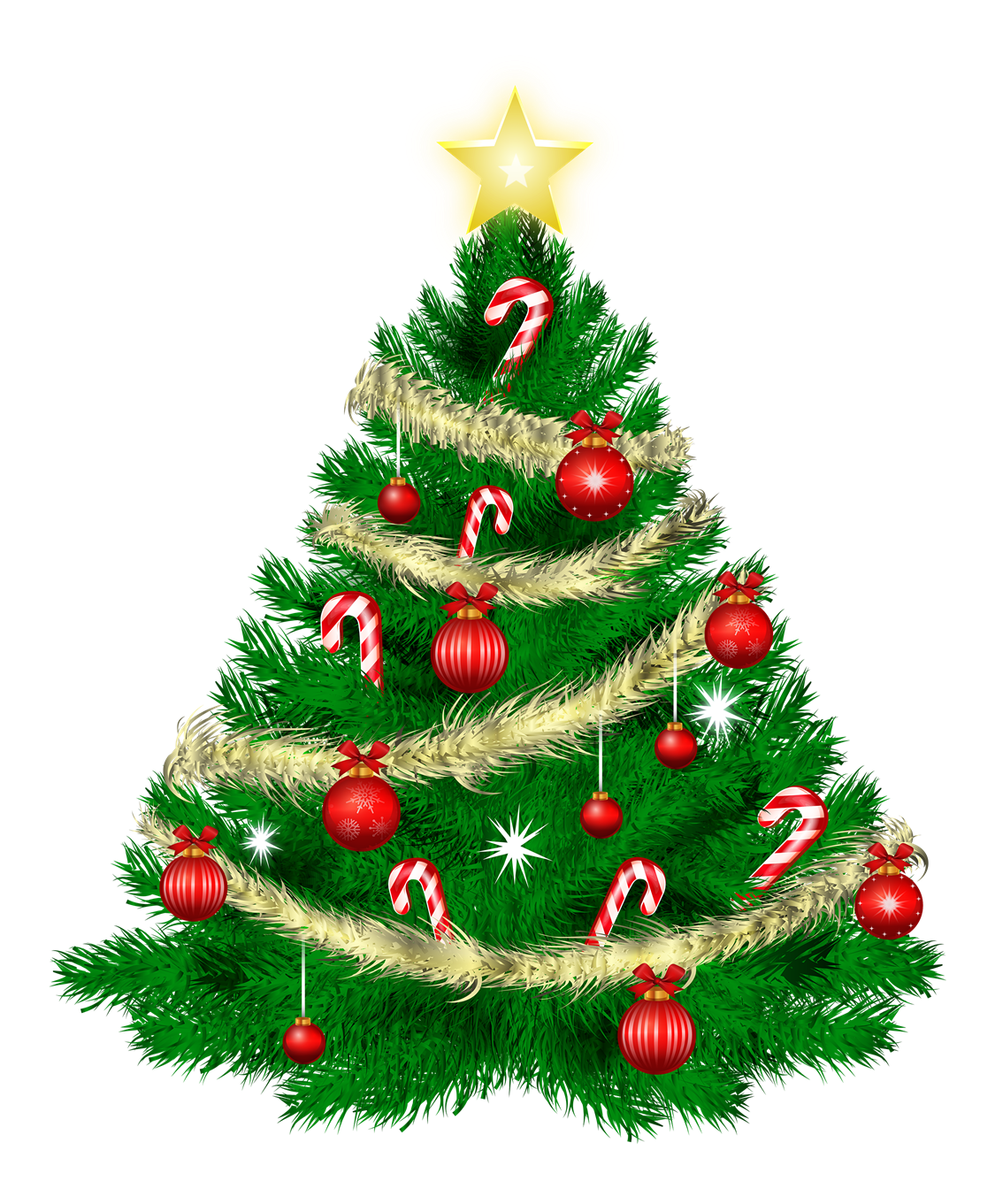 Decorative Christmas Pine Tree PNG Clipart
