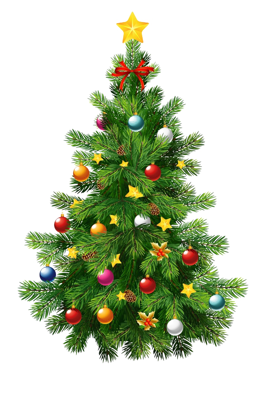 Decorative Christmas Pine Tree PNG Photos