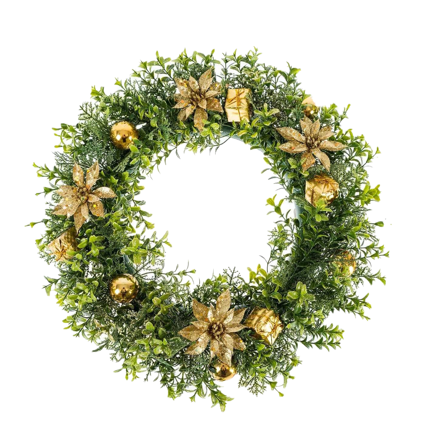 Gold Christmas Wreath PNG Photos