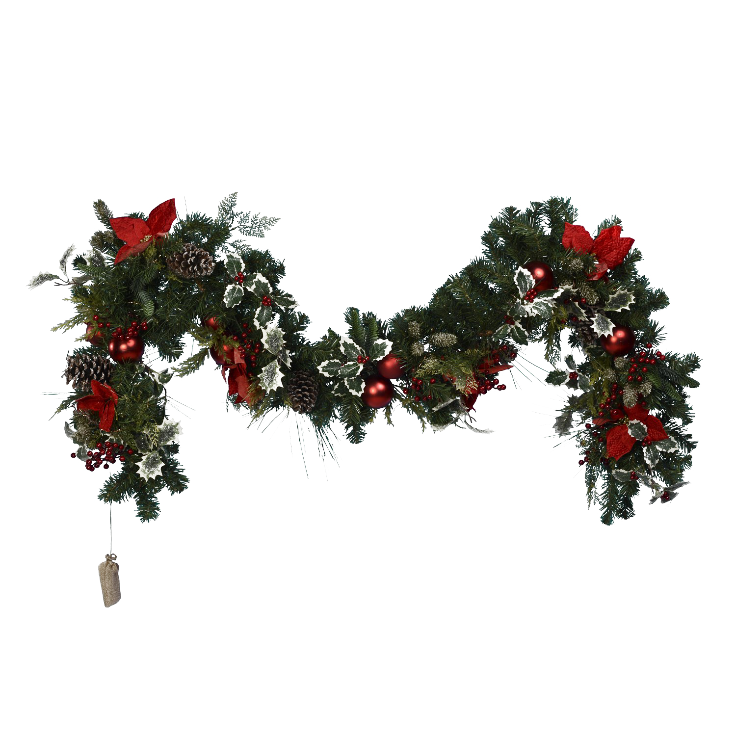 Outdoor Christmas Garland PNG Image