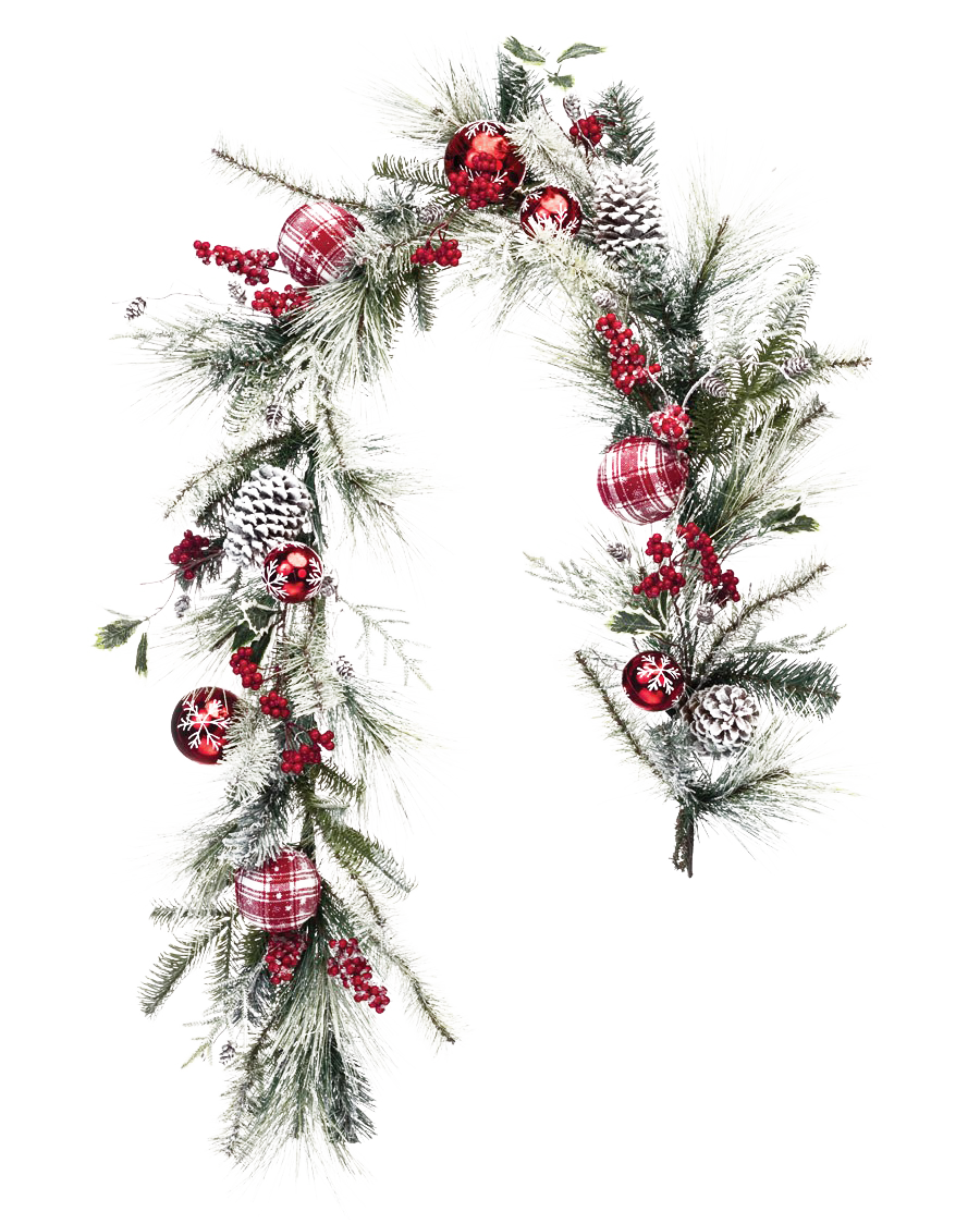 Outdoor Christmas Garland PNG Transparent Picture