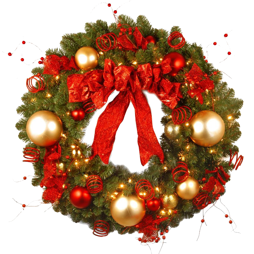 Red Christmas Wreath PNG HD