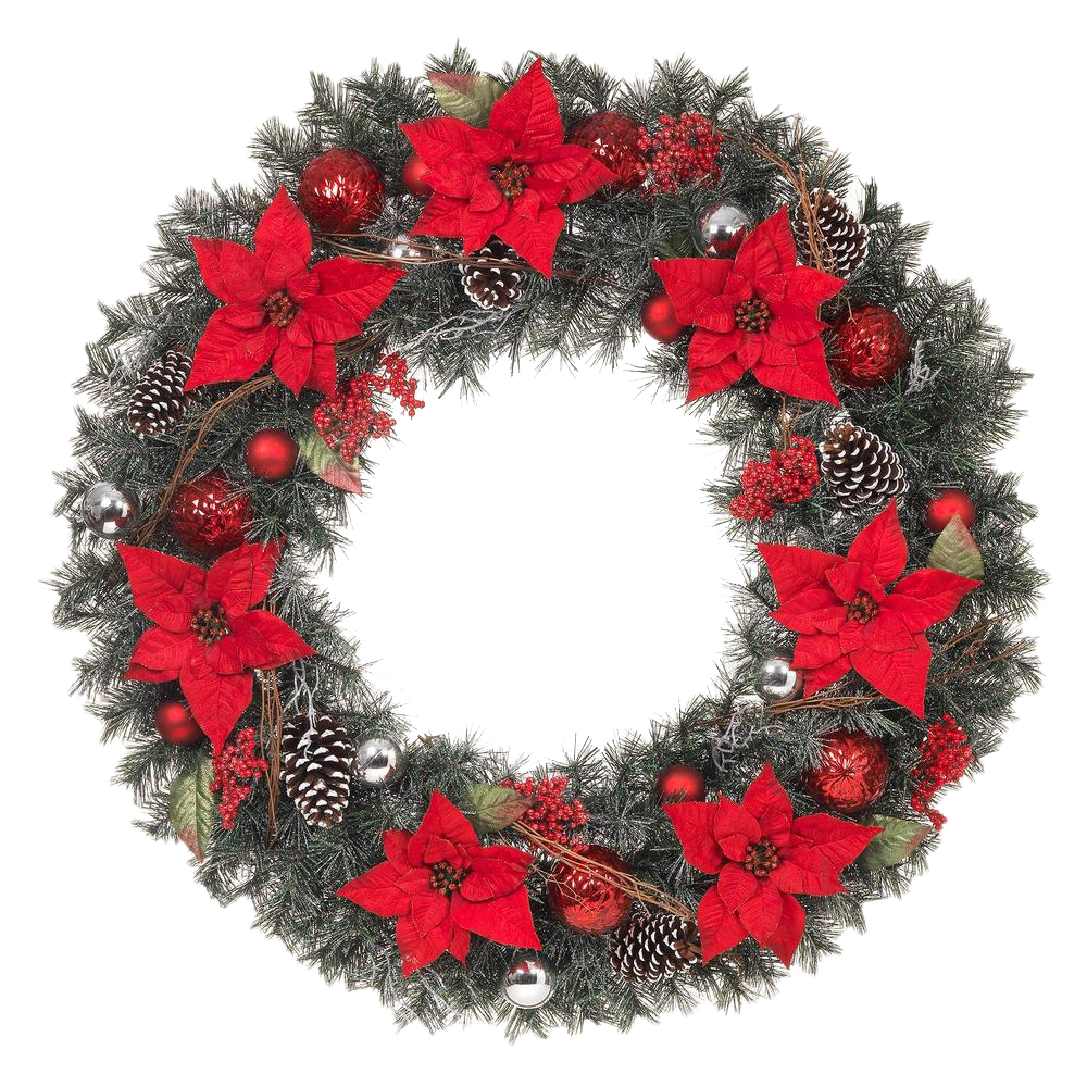 Red Christmas Wreath PNG Pic