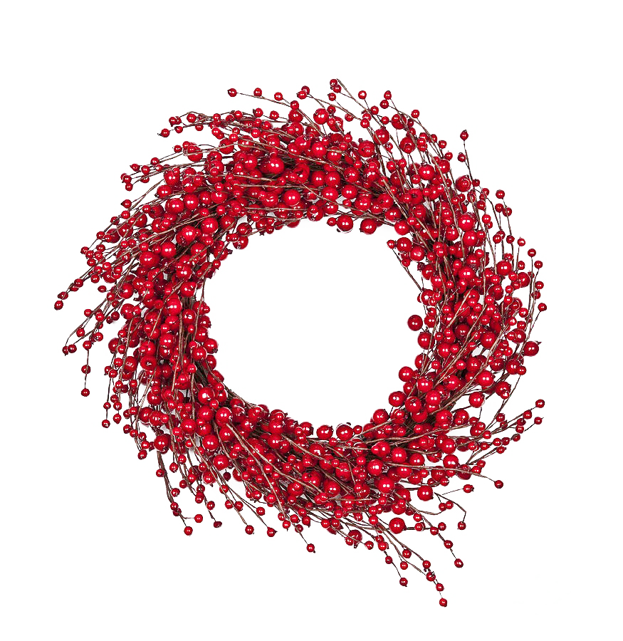 Gambar PNG karangan bunga Natal merah