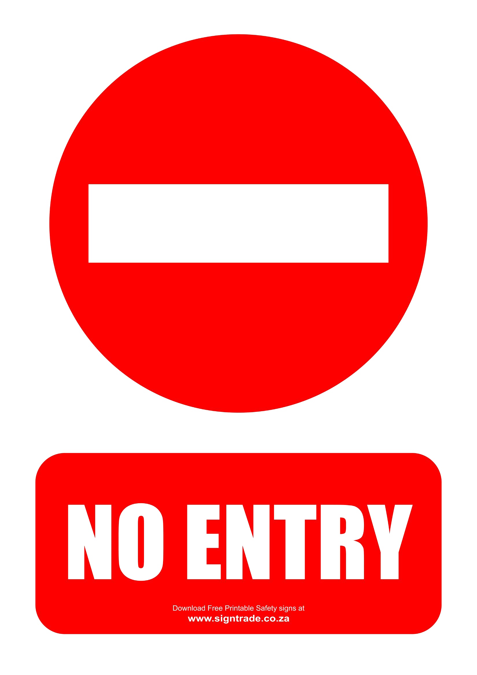 Red No Entry PNG Photo