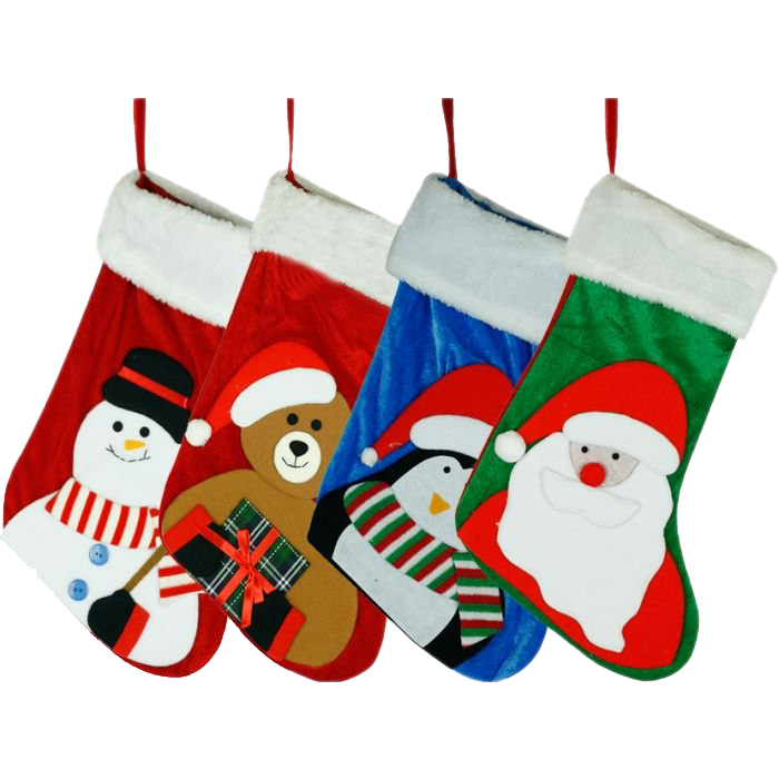 Santa Christmas Stockings PNG Clipart