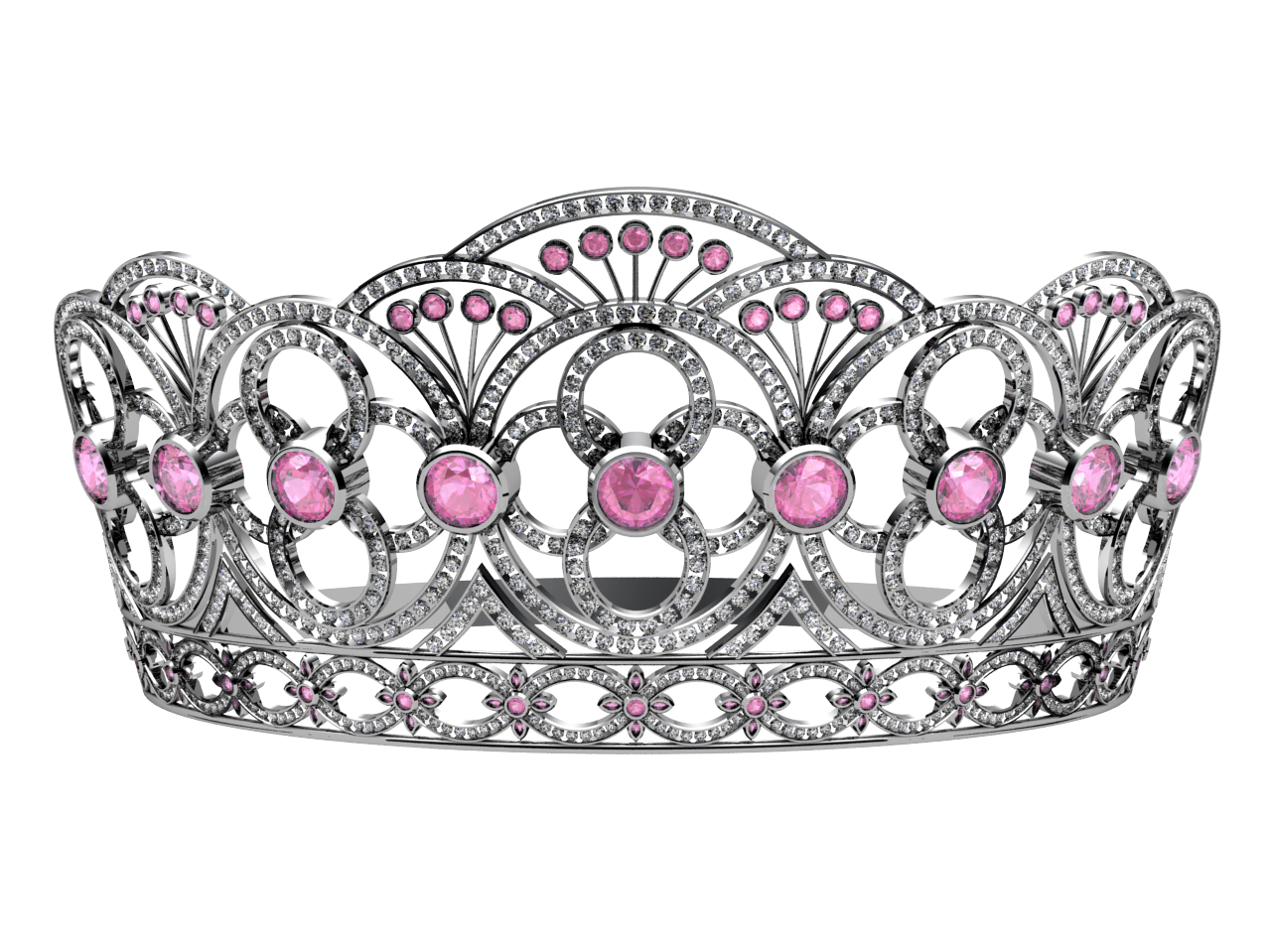 Silver Princess Crown PNG Clipart