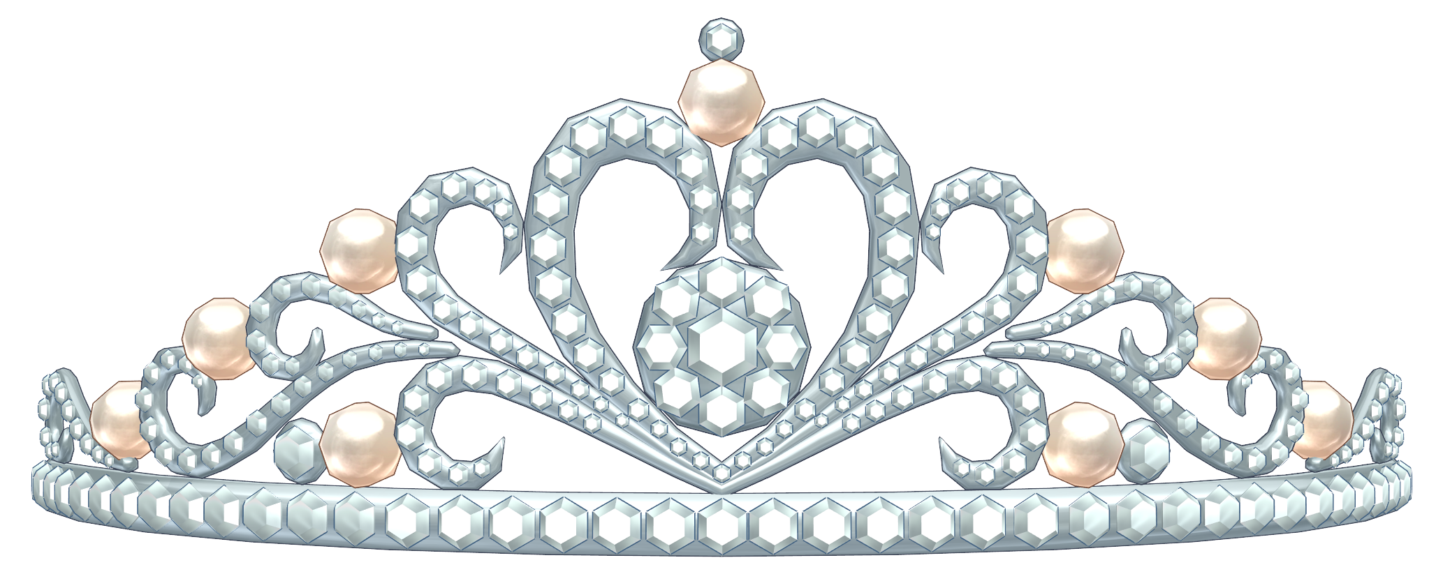 Silver Princess Crown PNG Transparent Image