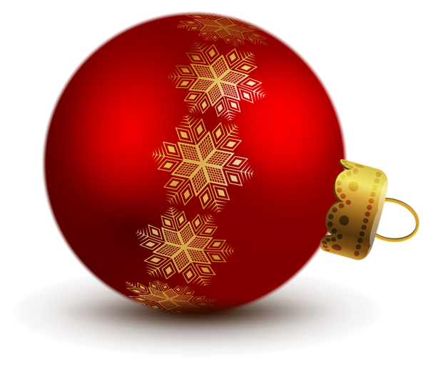 Single red christmas ball Transparent Background