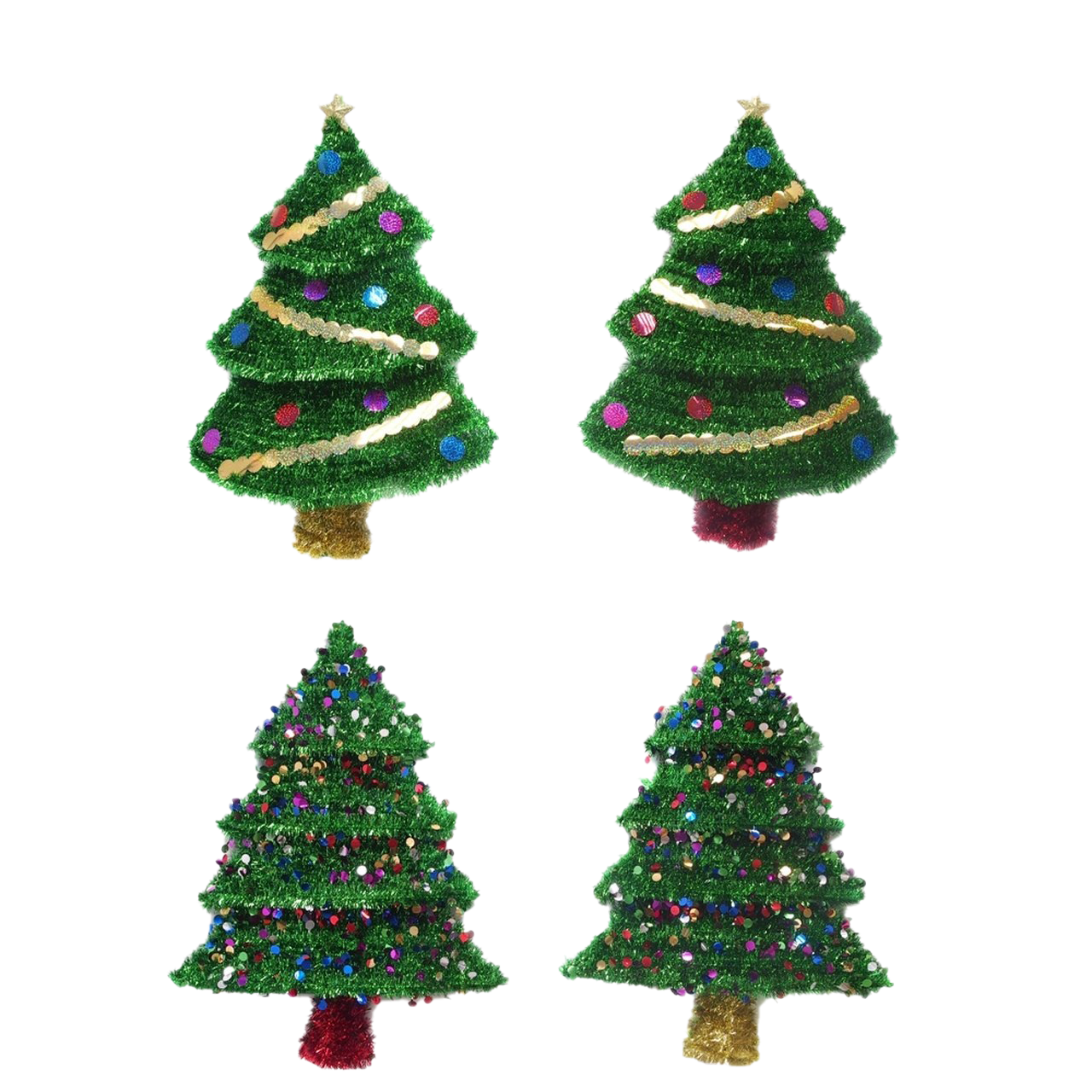 Tinsel Christmas Tree Background PNG