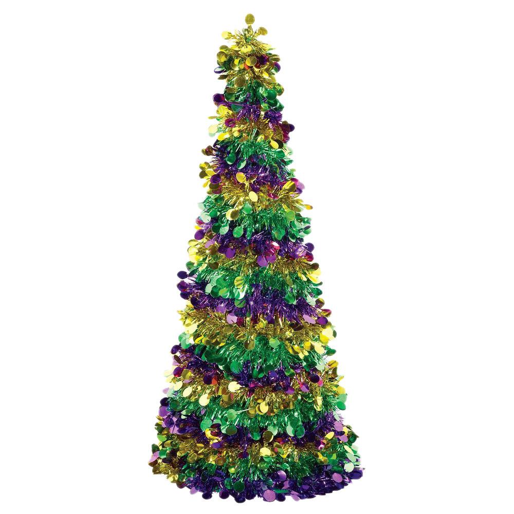 Tinsel Christmas Tree PNG HD