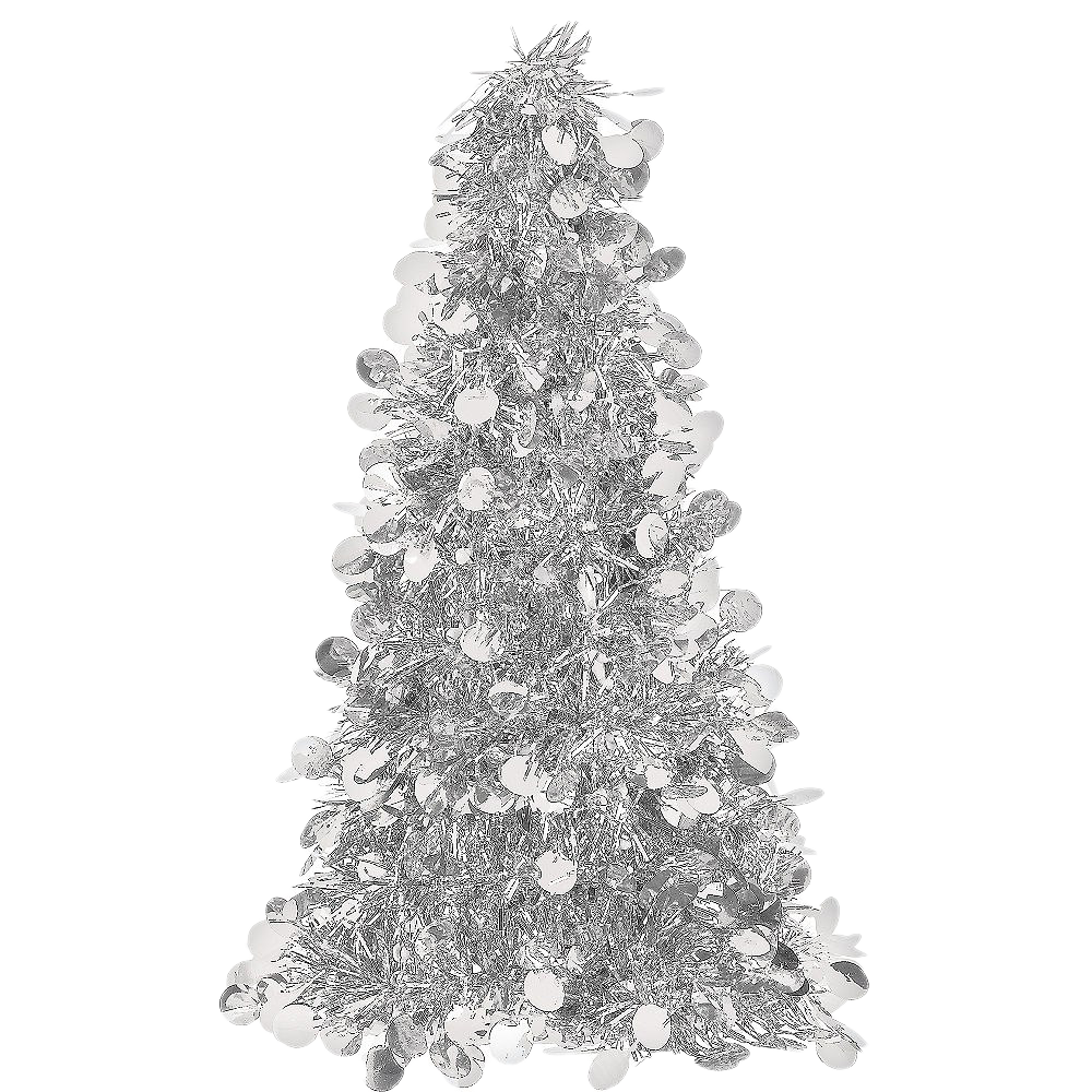 Tinsel Christmas Tree PNG Image