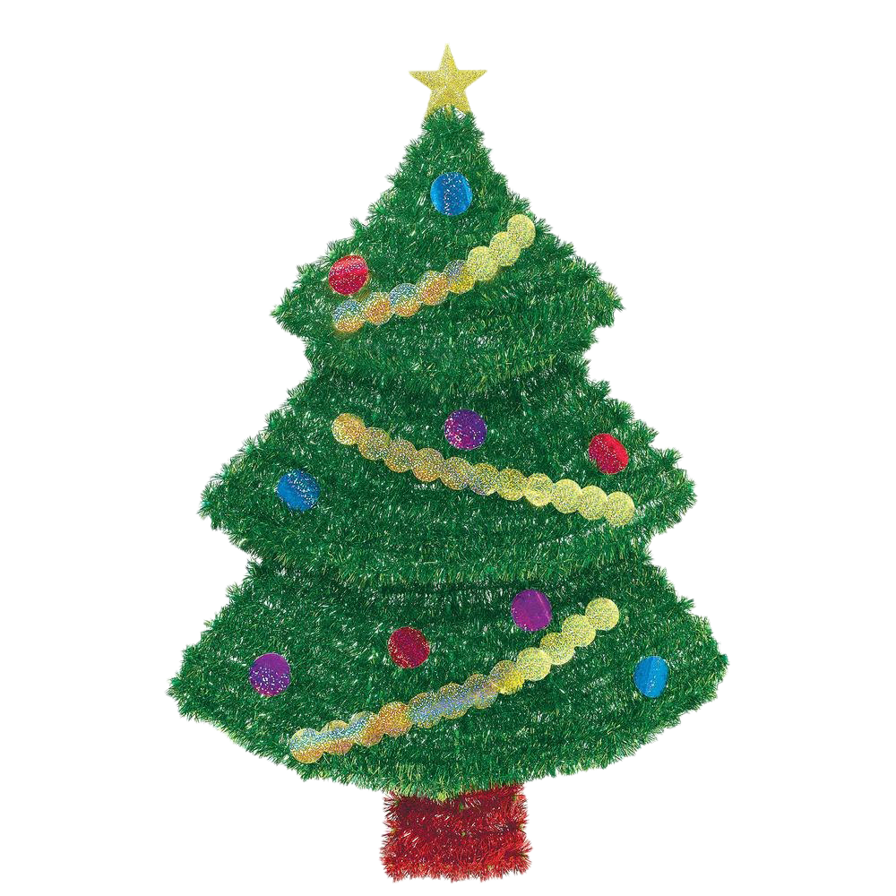 Tinsel Christmas Tree PNG Pic
