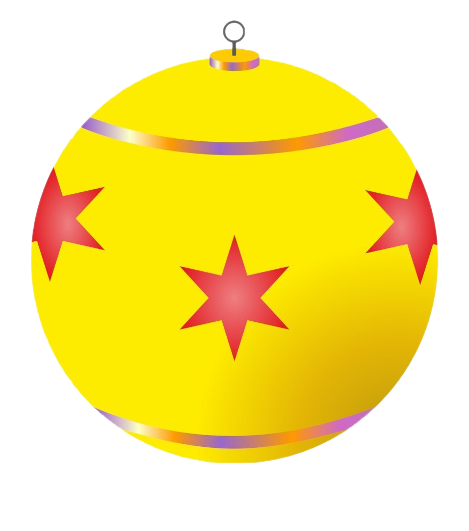 Yellow Christmas Ball PNG Image