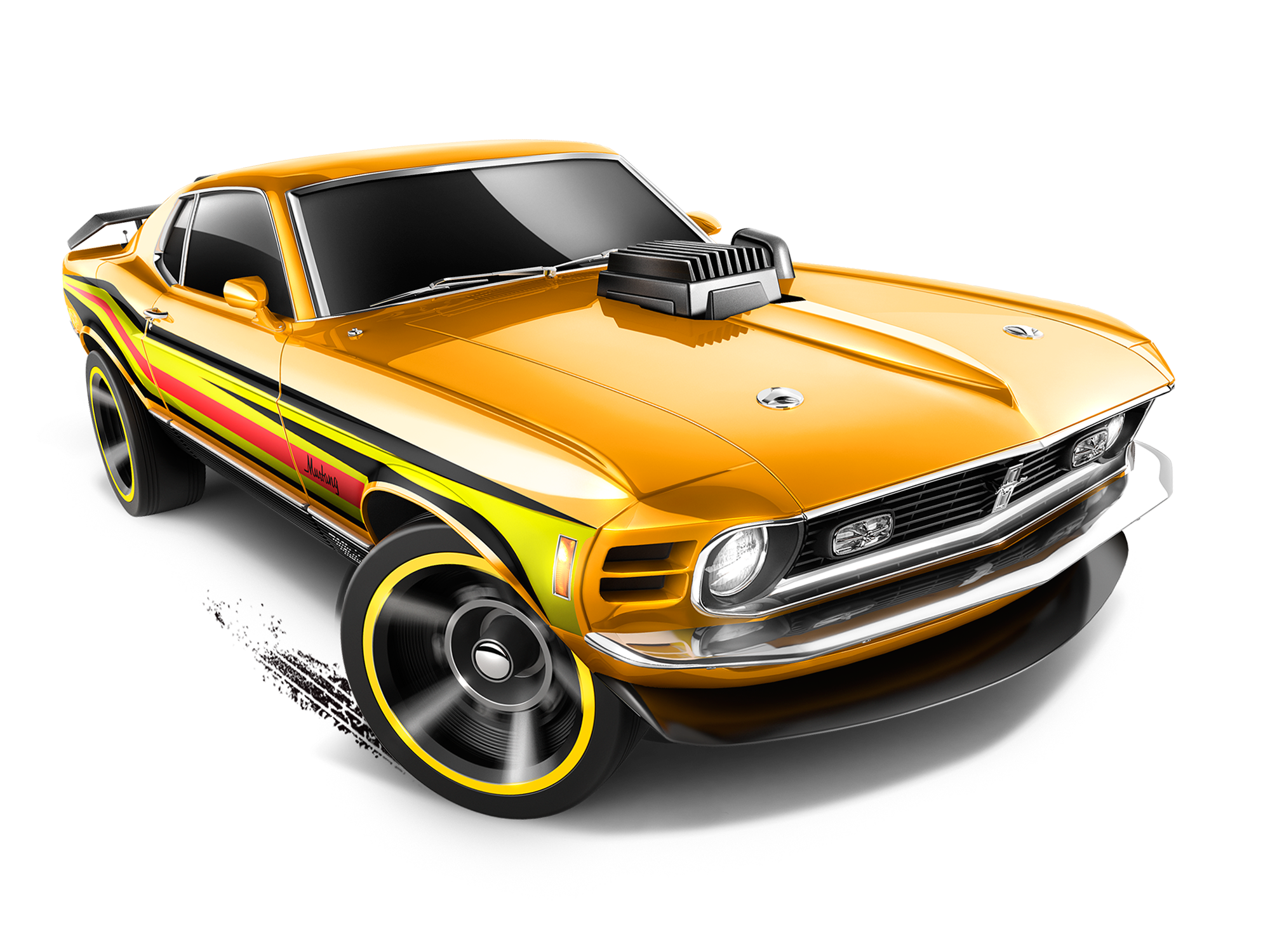 Yellow Ford Mustang Transparent Background