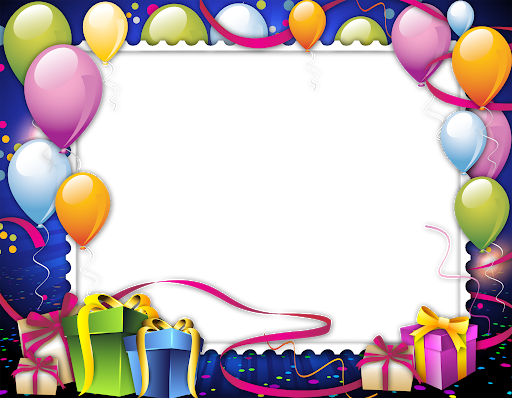 Balloons Birthday Frame PNG Clipart