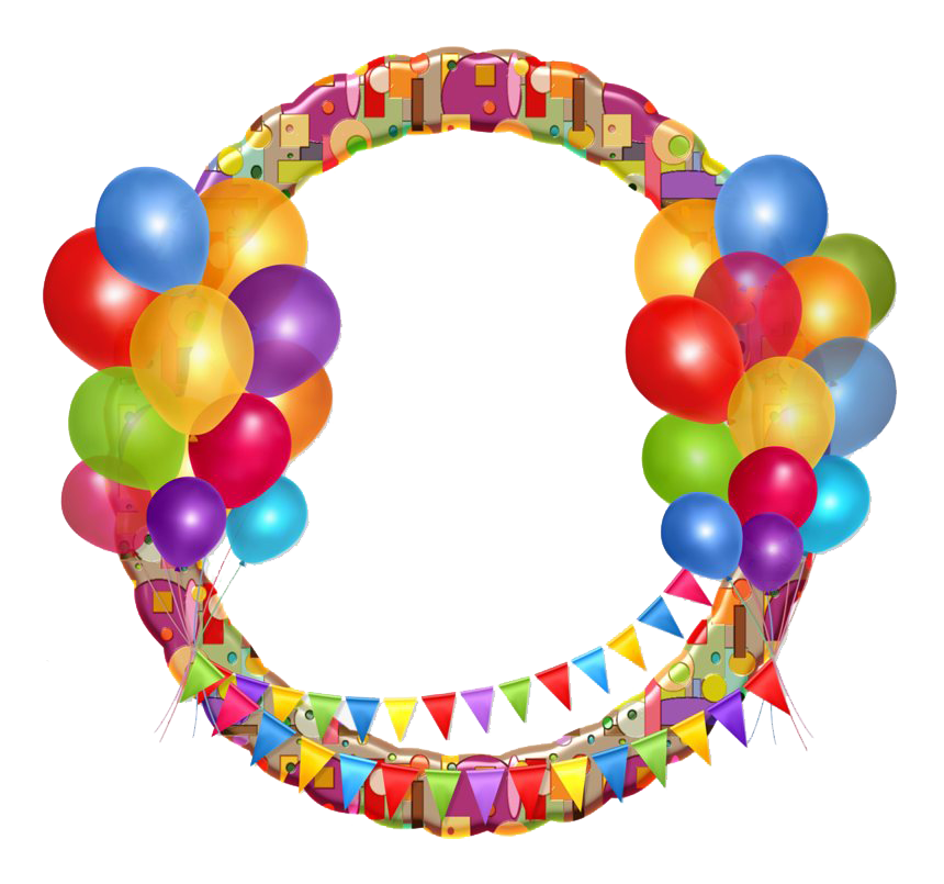 Balloons Birthday Frame PNG File