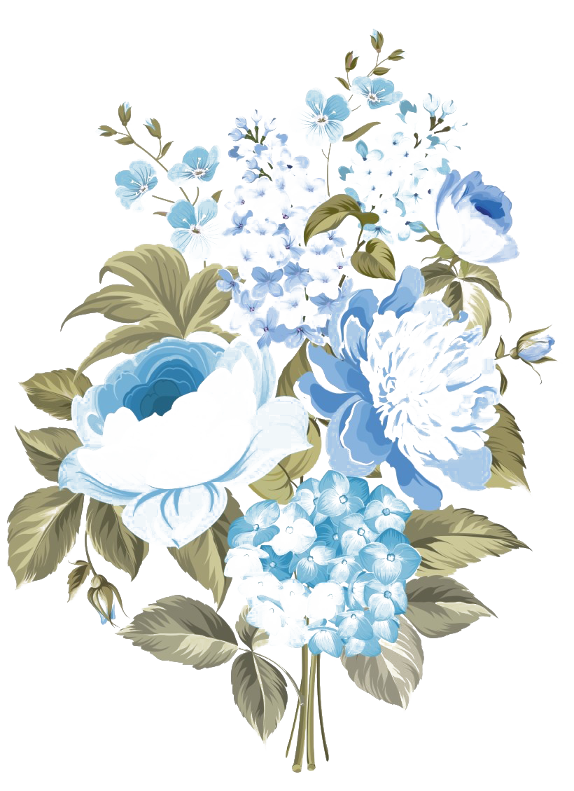 Imagem de fundo PNG floral azul