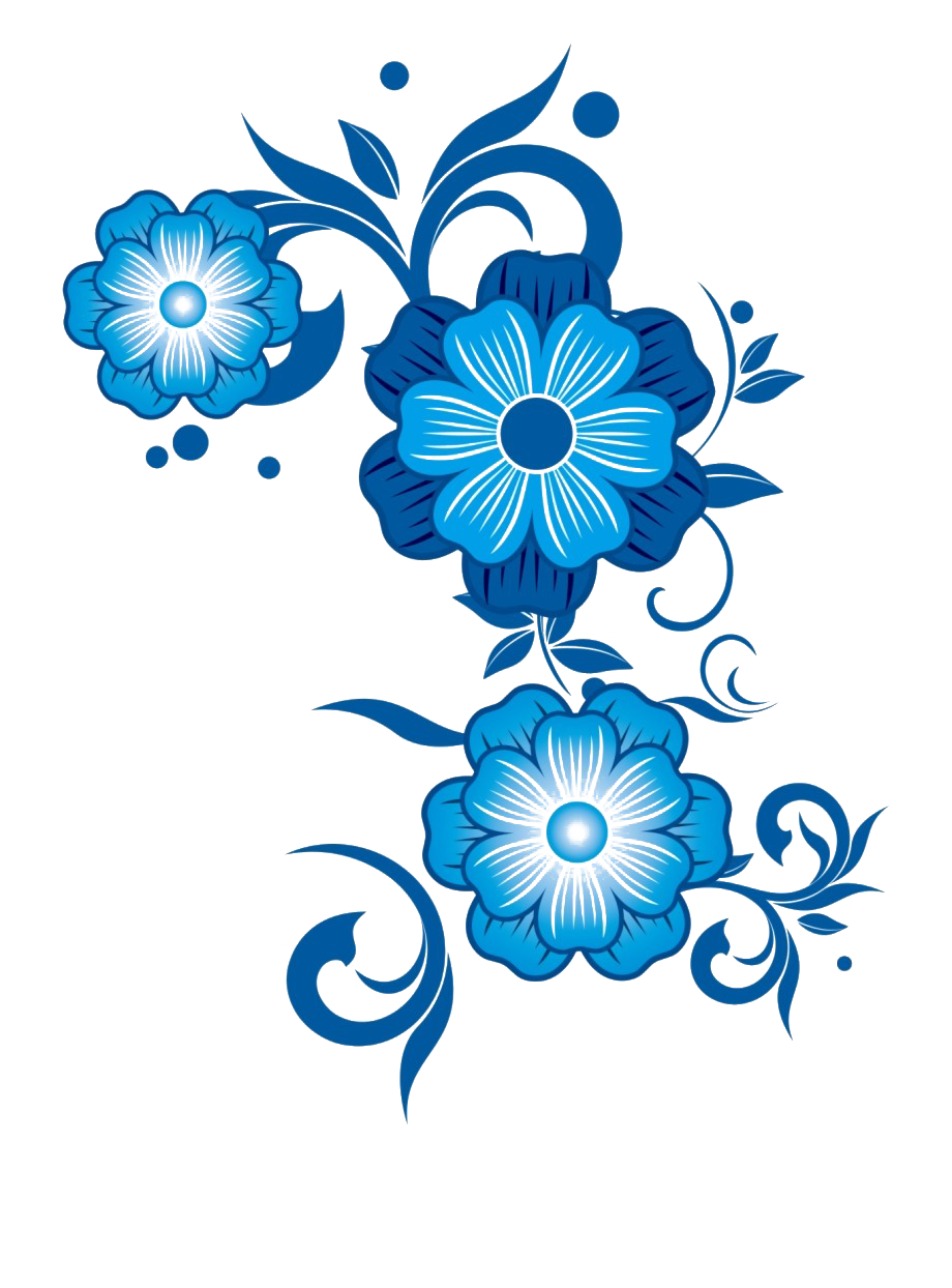 Arquivo de PNG floral azul