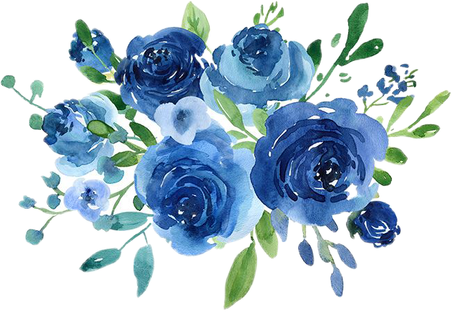 Imagem de PNG floral azul