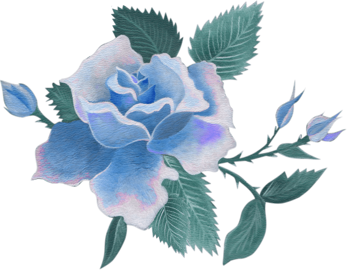 Синий цветочный PNG прозрачный