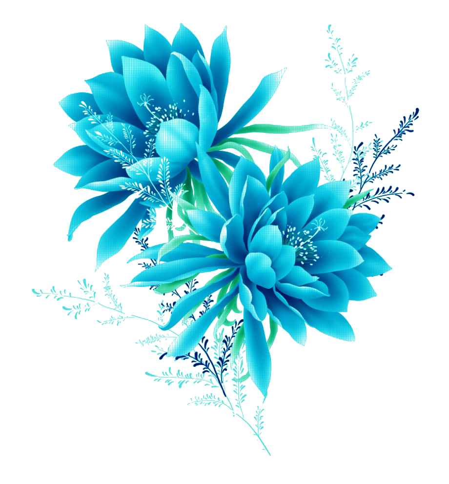Fundo transparente floral azul