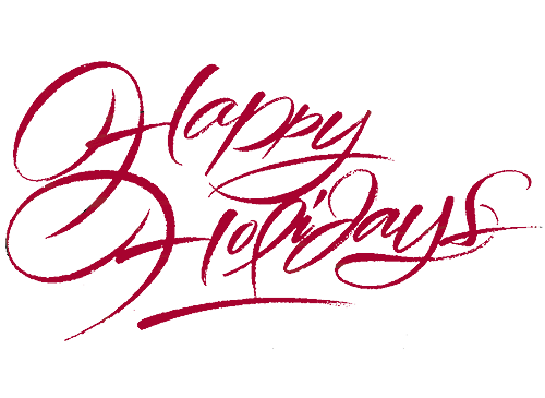 Calligraphy Happy Holidays PNG Transparent Picture