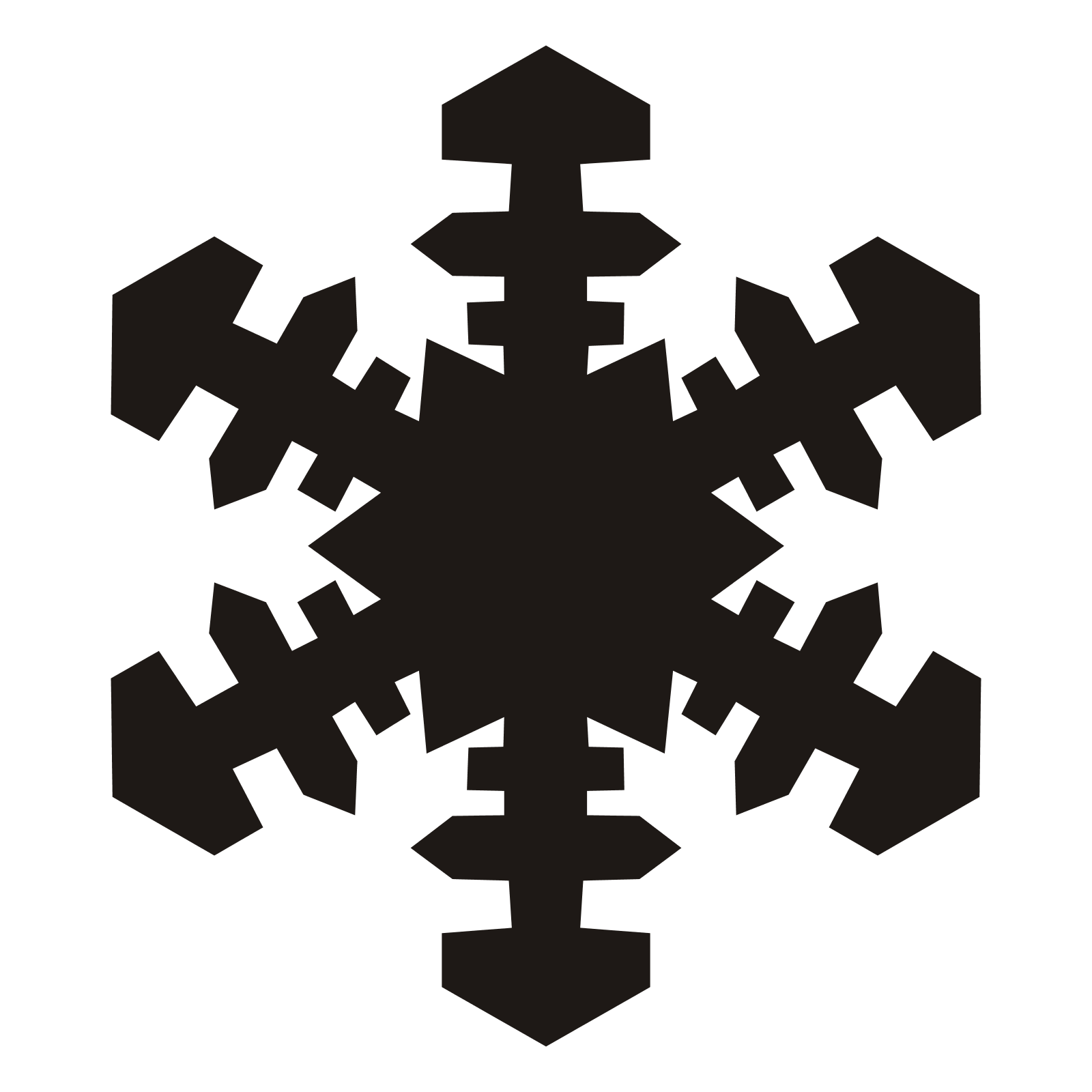 Christmas black snowflake PNG Image