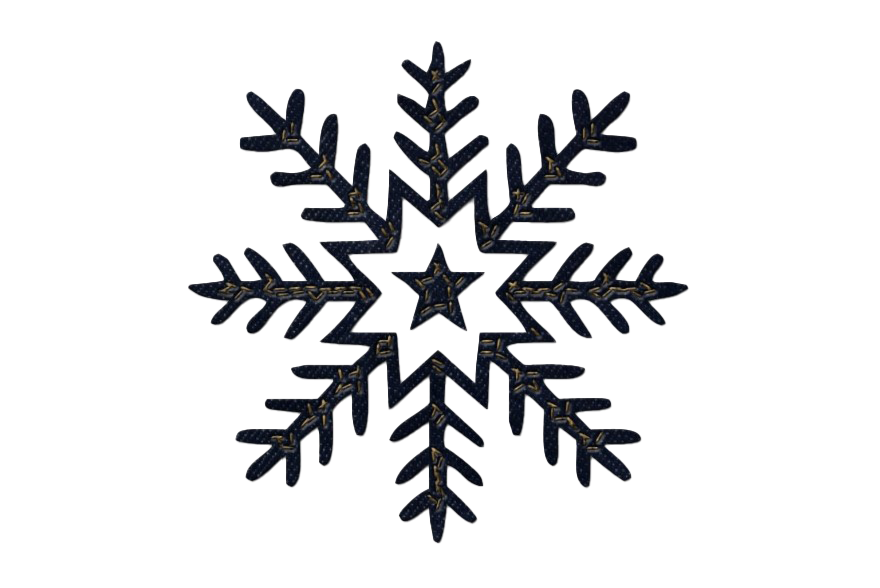 Pasko Black snowflake Transparent Background