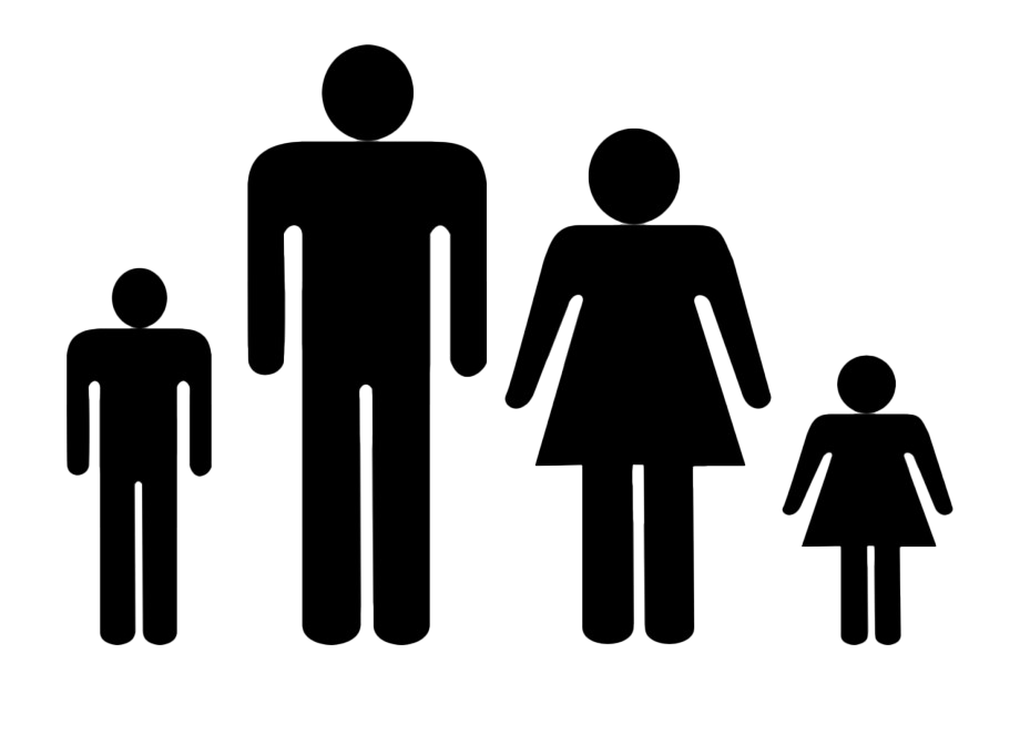 Familie reünie silhouet PNG-bestand
