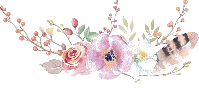Çiçek suluboya resim PNG bedava Indir