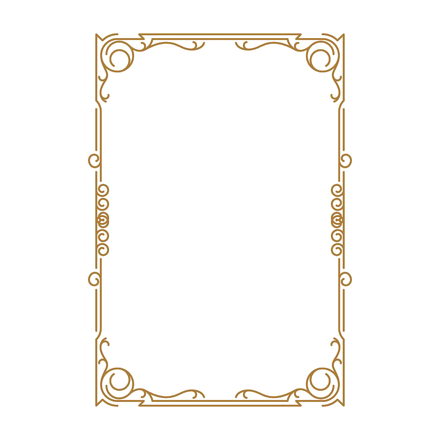 Gold Retro Decorative Frame PNG HD