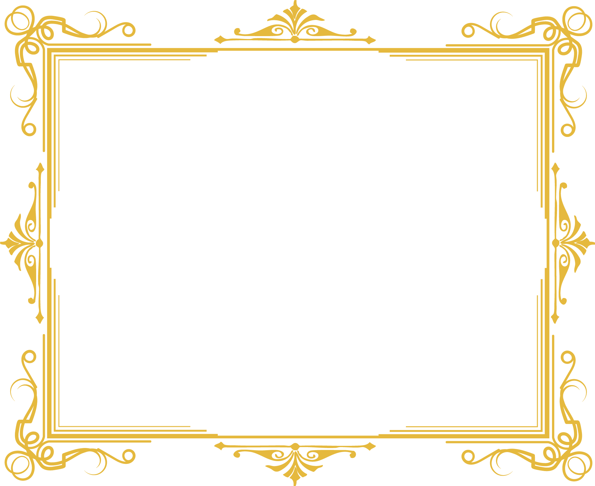 Luxury Golden Frame PNG Free Download