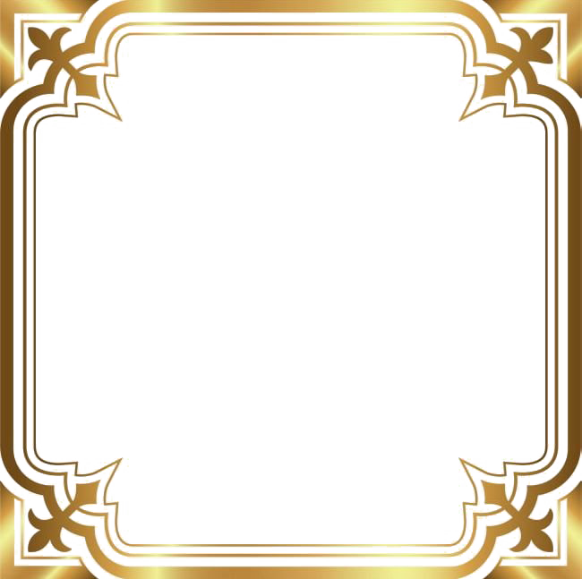 Luxury Golden Frame Transparent Background