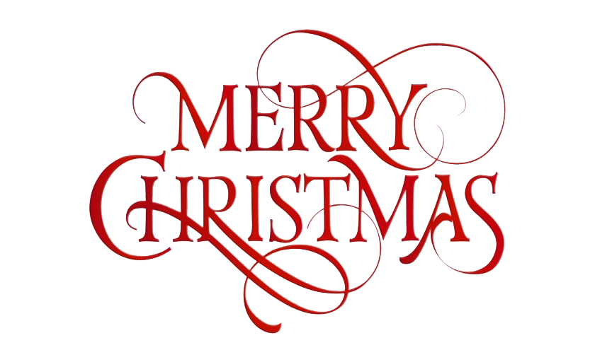 Merry Christmas Text Transparent Background