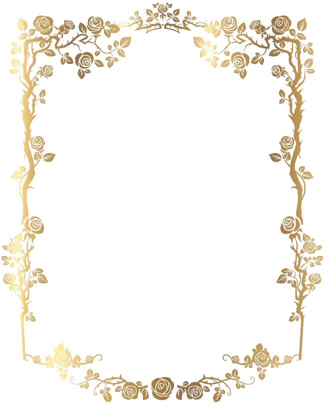 Rectangle Golden Frame Border PNG Clipart