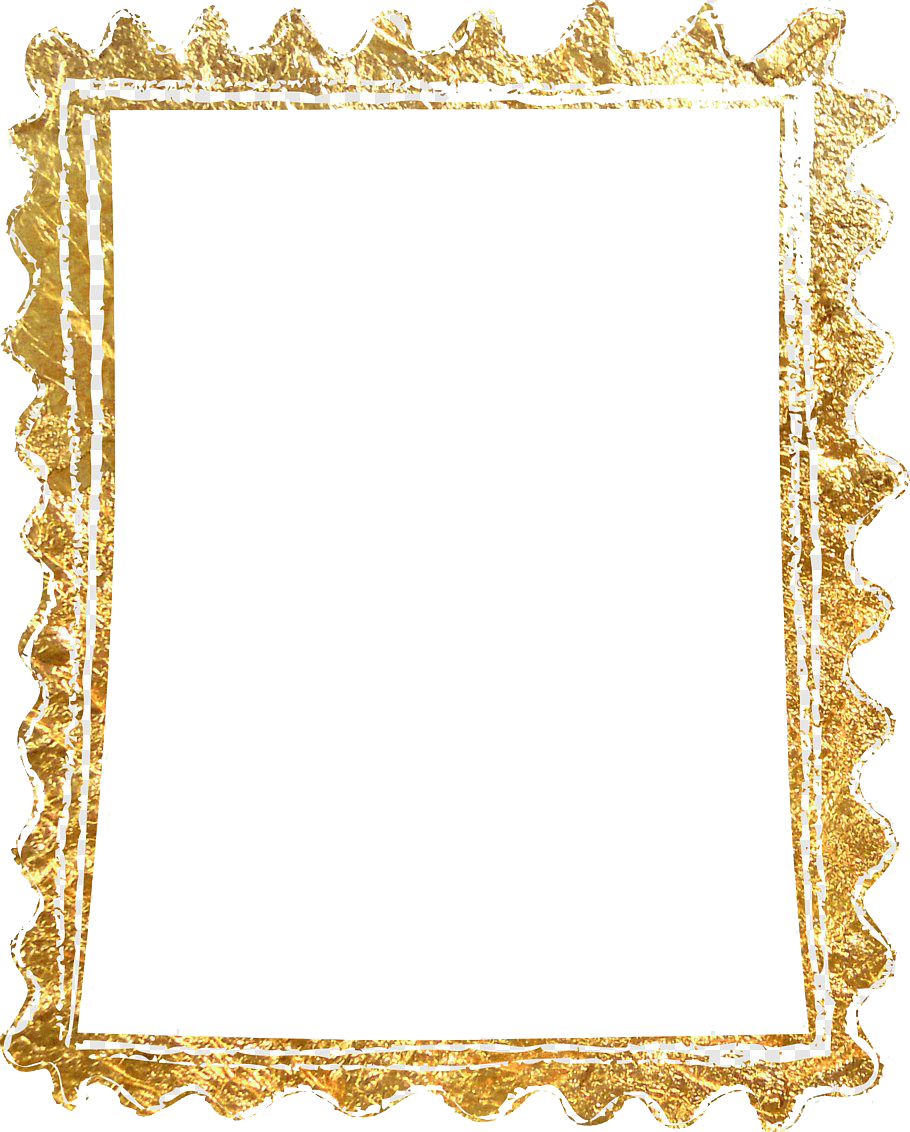 Rectangle Golden Frame Border PNG Gambar Transparan
