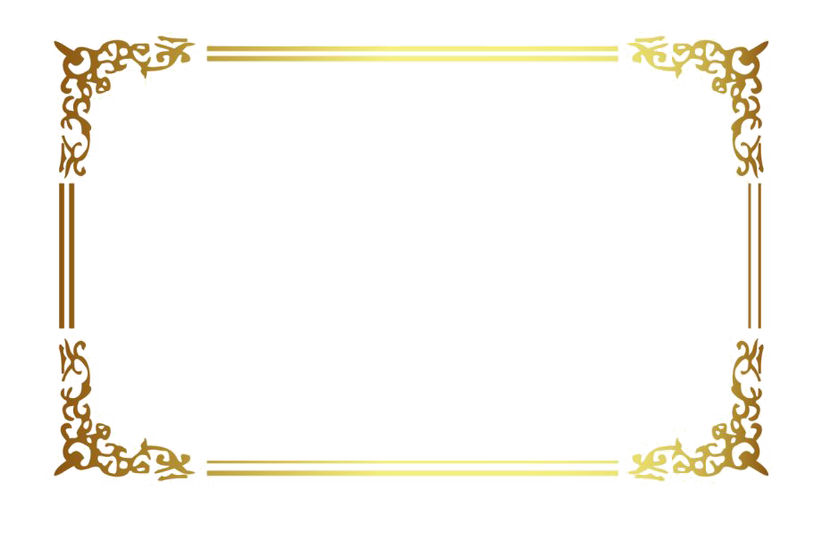 Rectangle Golden Frame Border Transparent PNG