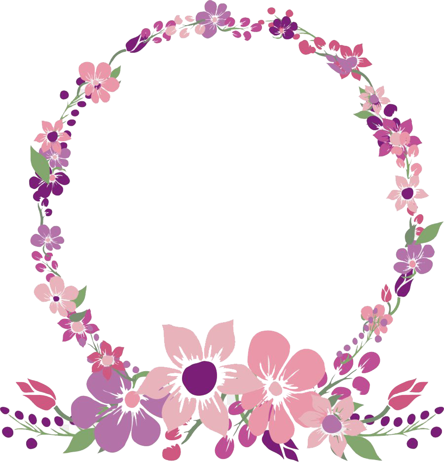 Round Poppy Flower Frame PNG Clipart