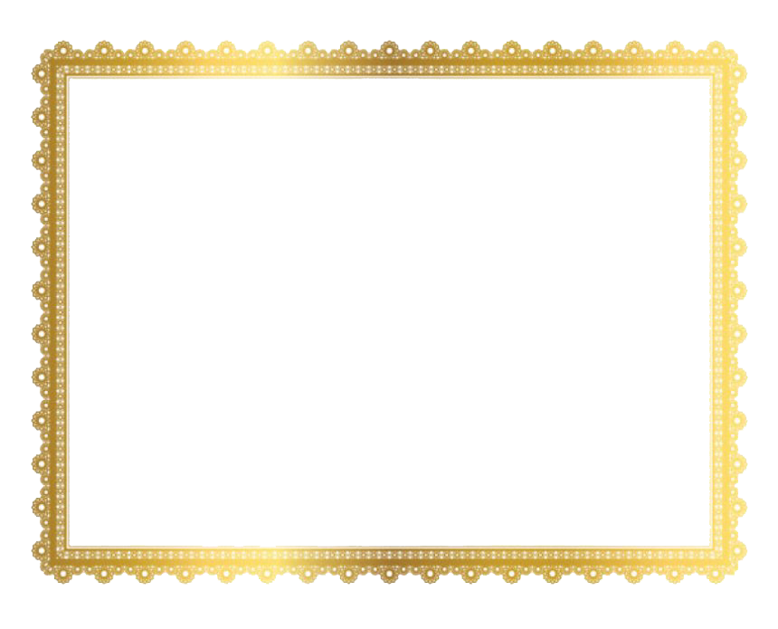 Clipart PNG quadrato con cornice dorato