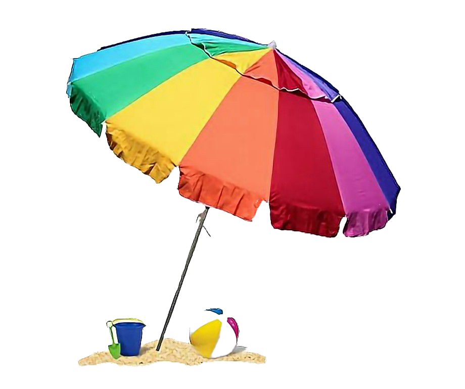 Payung pantai musim panas latar belakang Transparan