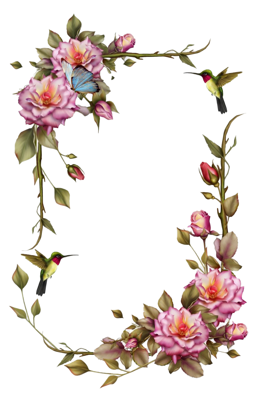 Vintage Floral Frame PNG Clipart